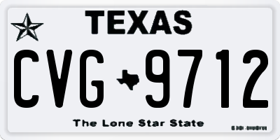 TX license plate CVG9712