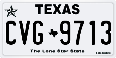 TX license plate CVG9713