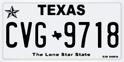 TX license plate CVG9718