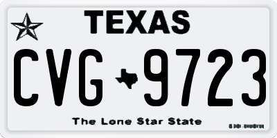 TX license plate CVG9723