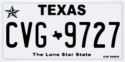 TX license plate CVG9727