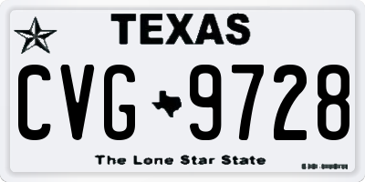 TX license plate CVG9728