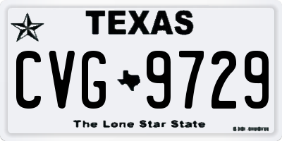 TX license plate CVG9729