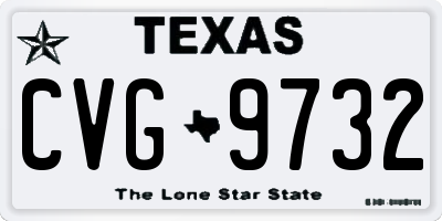 TX license plate CVG9732
