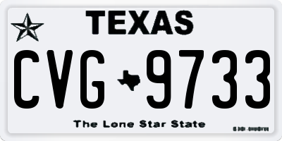 TX license plate CVG9733