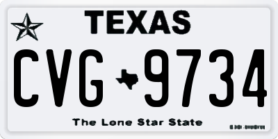 TX license plate CVG9734