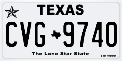 TX license plate CVG9740