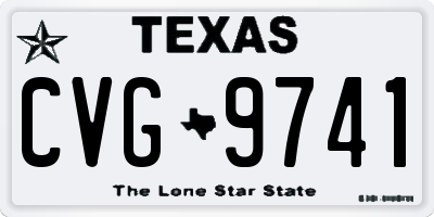 TX license plate CVG9741