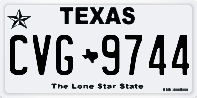 TX license plate CVG9744