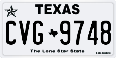 TX license plate CVG9748