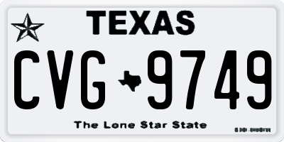 TX license plate CVG9749