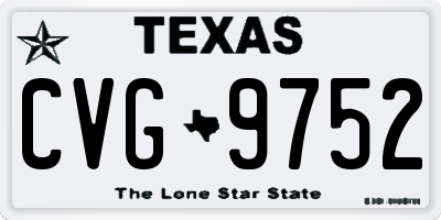 TX license plate CVG9752