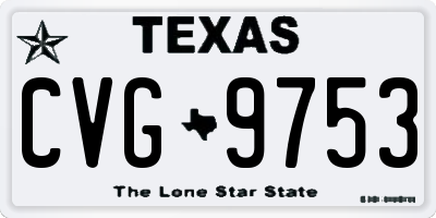 TX license plate CVG9753