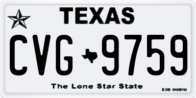 TX license plate CVG9759