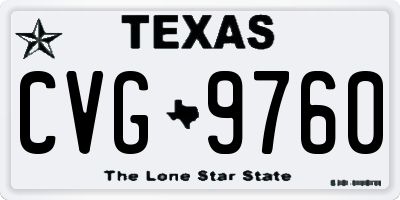 TX license plate CVG9760