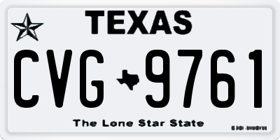 TX license plate CVG9761