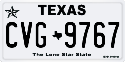 TX license plate CVG9767