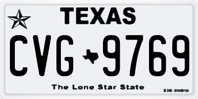 TX license plate CVG9769