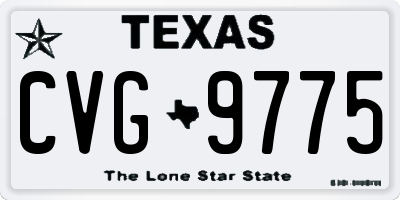 TX license plate CVG9775