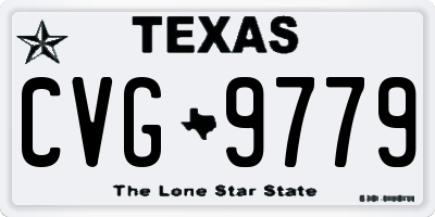 TX license plate CVG9779