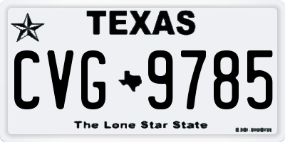 TX license plate CVG9785
