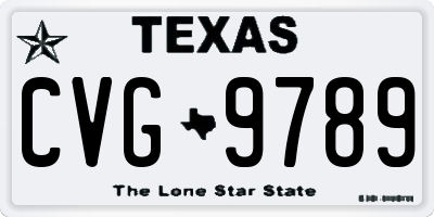 TX license plate CVG9789