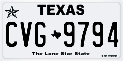 TX license plate CVG9794