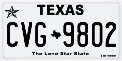 TX license plate CVG9802