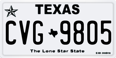 TX license plate CVG9805