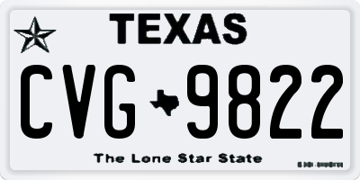 TX license plate CVG9822