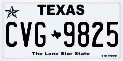 TX license plate CVG9825