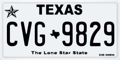 TX license plate CVG9829