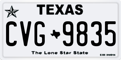 TX license plate CVG9835