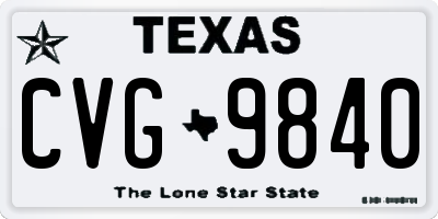 TX license plate CVG9840