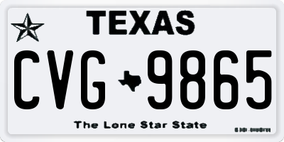 TX license plate CVG9865