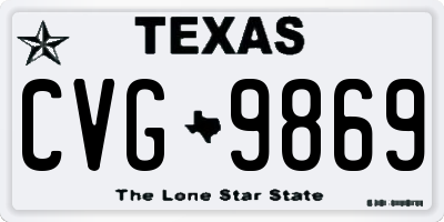 TX license plate CVG9869