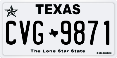 TX license plate CVG9871
