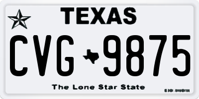 TX license plate CVG9875