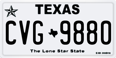 TX license plate CVG9880