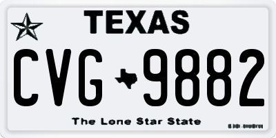 TX license plate CVG9882
