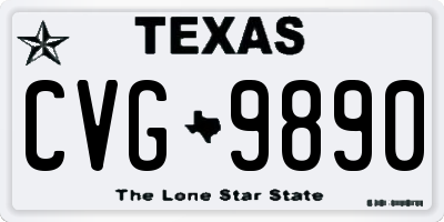 TX license plate CVG9890