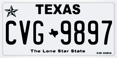TX license plate CVG9897