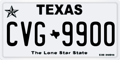 TX license plate CVG9900