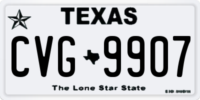 TX license plate CVG9907