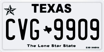 TX license plate CVG9909
