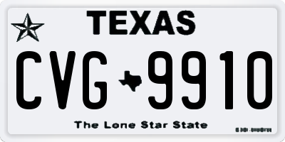 TX license plate CVG9910