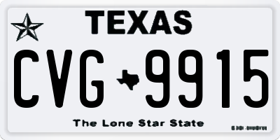 TX license plate CVG9915