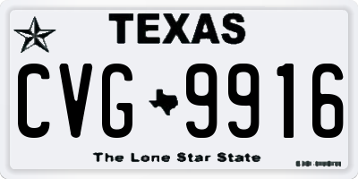 TX license plate CVG9916
