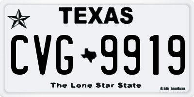 TX license plate CVG9919