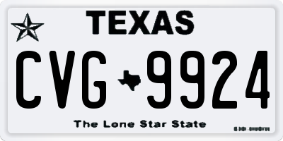 TX license plate CVG9924